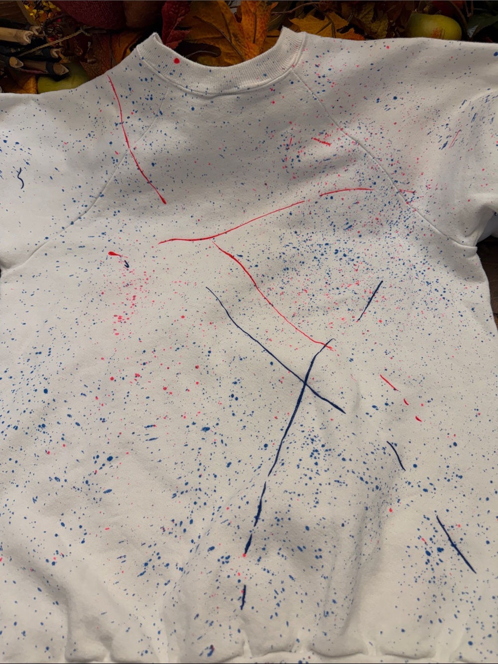 Vintage 80s Florida Manatee Paint Splatter Sweatshirt XL Screen Stars USA - Picture 9 of 11